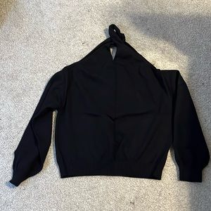 Black cold shoulder long sleeve sweater